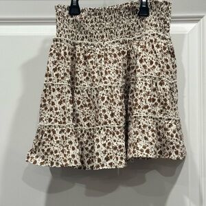 Pink Lily Brown and Tan Skater Mini Skort